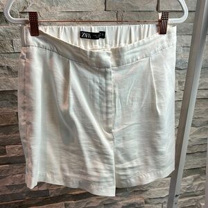 Zara White High Waist Shorts
